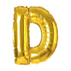 Globo Metalizado - Letra D Dorada - 32 Pulgadas