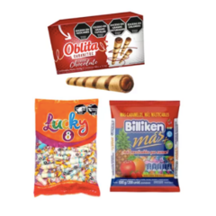 Pastillas Lucky + Caramelos Billiken Mas + Oblitas De Chocolate
