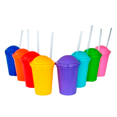 Vasos Plasticos Milshake Colores Fuertes x 10 Unidades