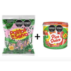 Caramelos Palito De La Selva + Pote Chupetin Pico Dulce
