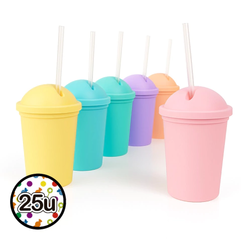 Vasos Plasticos Milshake Colores Pasteles x 25 Unidades - comprar online