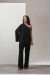 Túnica Ombro Jacquard Preta - comprar online