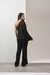 Calça Reta Jacquard Preta - comprar online