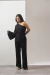 Túnica Ombro Jacquard Preta - loja online