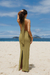 Vestido Longo Decote Caído Verde Oliva - comprar online