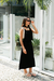 Blusa Decote Quadrado Linho Preto - VOAH