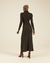 Vestido Longo Fenda Manga Longa - comprar online