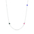 Colar Pedras Coloridas Tiff 40cm Prata 925