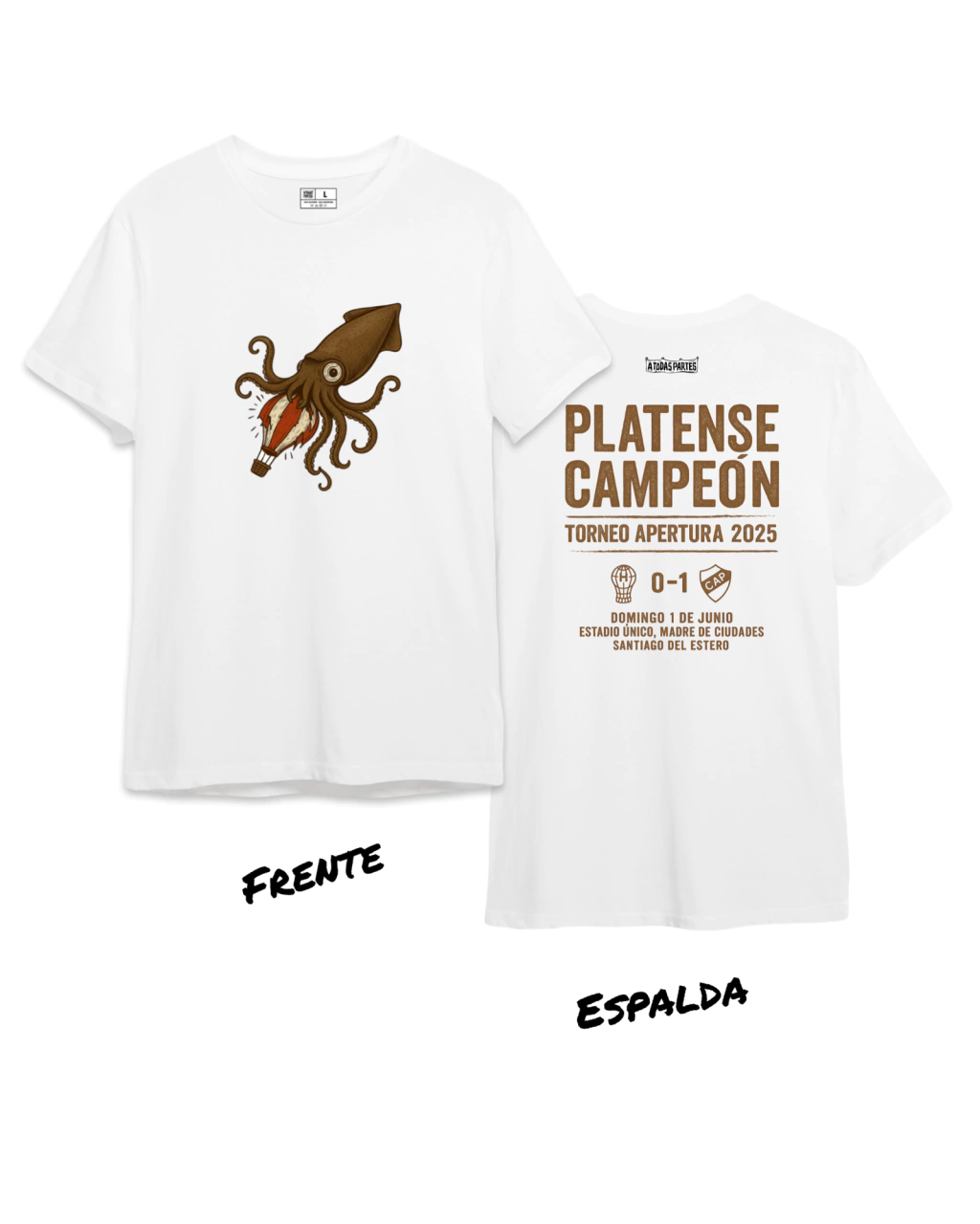 Remera de Platense Campeón 2025 - Blanca - Ilustracion