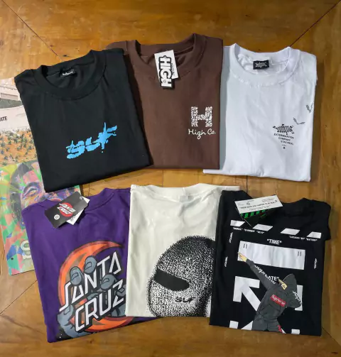 Kit 06 Camisetas Street Wear Lancamentos Sortidas!