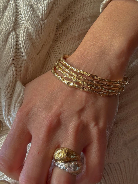 Pulsera esclava Caliza bronce M - comprar online