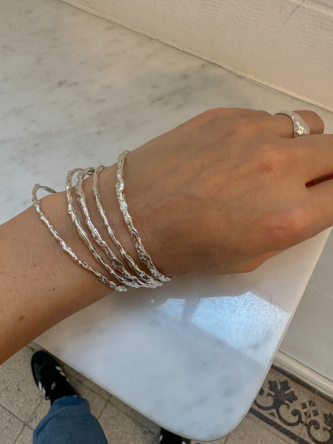 Pulsera esclava Caliza plata S - comprar online