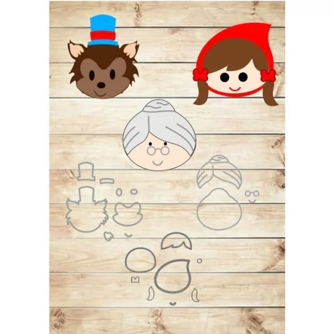 cortador kit chapeuzinho vermelho rosto