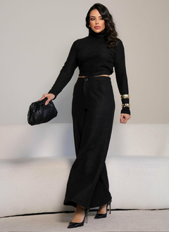 Conjunto Feminino de Frio Elegante Blusa e Pantalona Tricot - nifty
