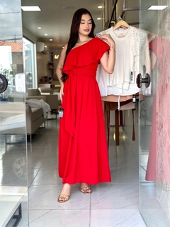 Vestido longo babado um ombro - D’gradê