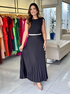Conjunto de saia plissada alfaiataria - loja online