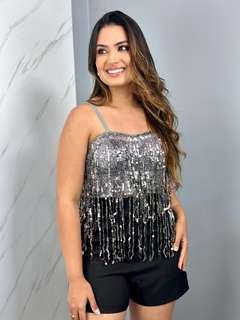Cropped paetê - loja online