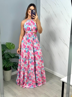 Vestido longo com abertura na lateral - comprar online
