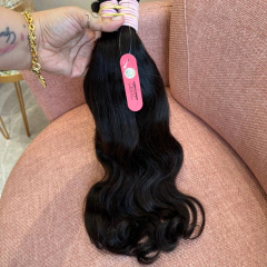 Cabelo Humano Ondulado Indiano Castanho 50gr Rosa Bebê