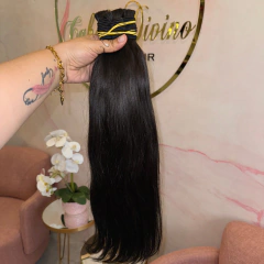 Cabelo Humano Liso Progressivado Castanho Escuro na internet