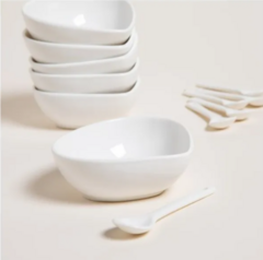 COPETINERO DE PORCELANA TRIANGULAR Y CUCHARA en internet