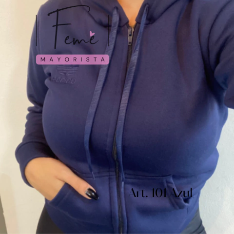 101 Azul - Campera de algodon con frisa