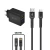 Kit Carregador Triplo Turbo + Cabo Dual Shock Tipo C + Cabo de Brinde
