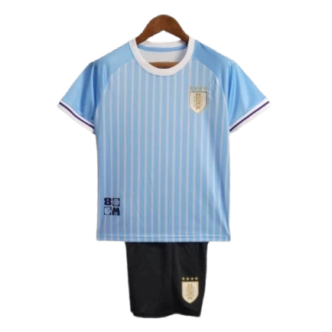 Kit Infantil Seleção do Uruguai I 24/25 - Azul e branco