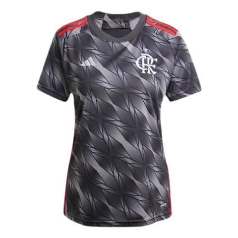 Camisa Flamengo III 24/25 - Torcedor Adidas Feminina - Cinza e Vermelha