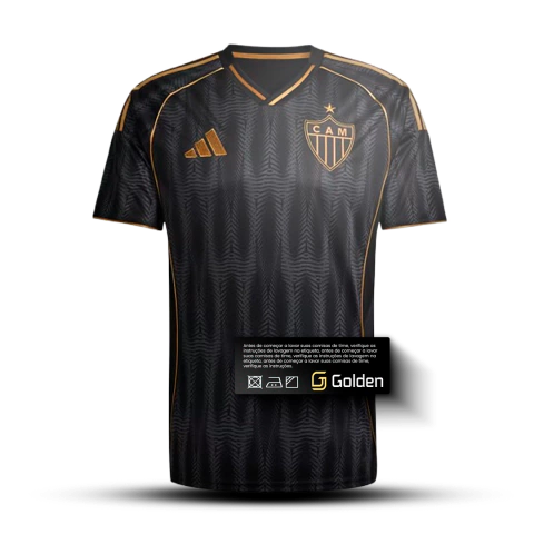 Camisa Atlético Mineiro III 25/26 - Torcedor Adidas Masculina - Preta com detalhes em dourado - comprar online