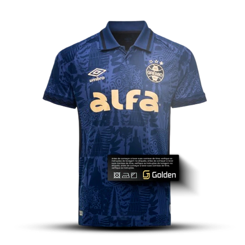 PRÉ-VENDA Camisa Grêmio III 25/26 - Torcedor Umbro Masculina - Azul e dourada - comprar online