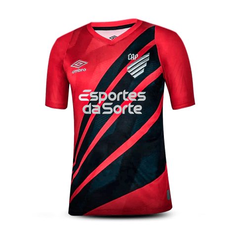 Camisa Athletico Paranaense I 24/25 - Torcedor Umbro Masculina - Vermelha com detalhes em marrom