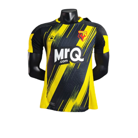 Camisa Watford Home I 23/24 Jogador Kelme Masculina - Amarelo e Preto