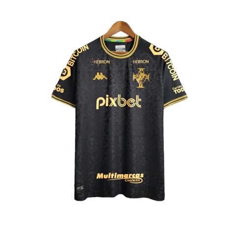 Camisa Vasco da Gama Patrocínios 23/24 Torcedor Kappa Masculina - Preto