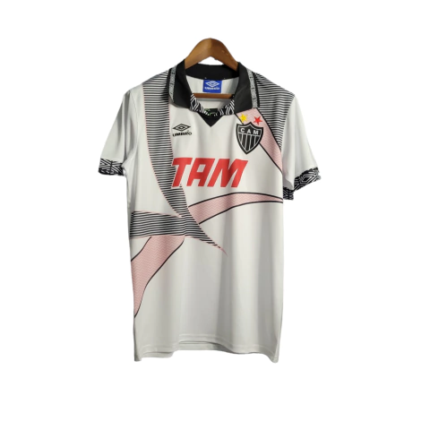 Camisa Retrô Atlético Mineiro II 1996 Torcedor Masculino - Branco com detalhes em preto