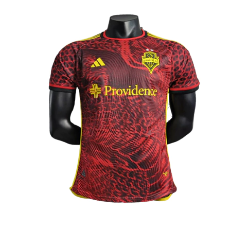 Camisa Seattle Sounders II 23/24 - Jogador Adidas Masculina - Vermelha com detalhes em preto e amarelo