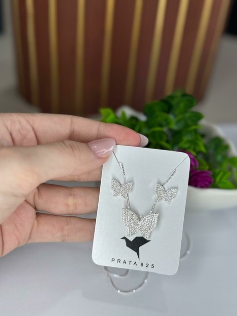 CONJUNTO BORBOLETA NA MICRO ZIRCÔNIA - COJB001