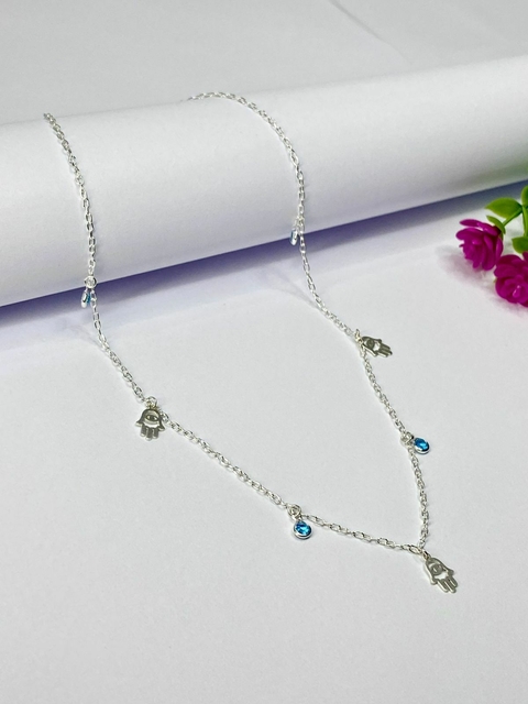 CHOKER 45CM COM ZIRCÔNIA E MÃO DE FATIMA - COL050