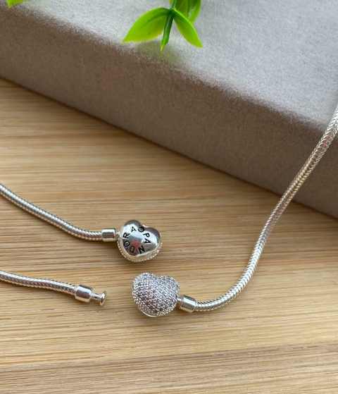 PULSEIRA INSPIRAÇÃO PANDORA CORAÇÃO CRAVEJADO FIO 1.9MM - PAN013 - comprar online
