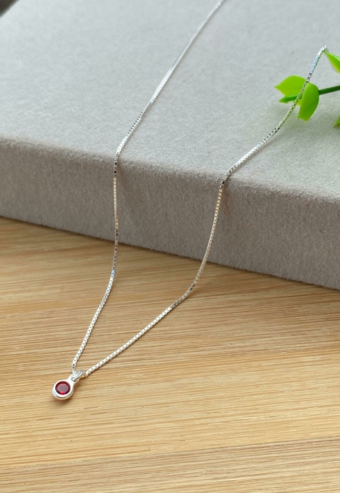 COLAR PONTO LUZ REDONDO VERMELHO COD COLPL008