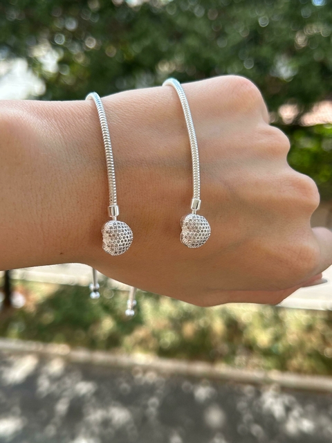 PULSEIRA PANDORA 2.4MM CORAÇAO CRAVEJADO COD PAN23MM