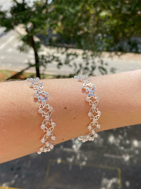 BRACELETE REGULAVEL NA ZIRCONIA COM DETALHES COD CX21237