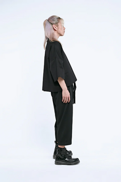 CAMISA BAIKARA CROPPED POPLIN BLACK - online store