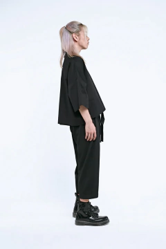 CAMISA BAIKARA CROPPED POPLIN BLACK - online store