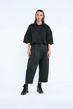 CAMISA BAIKARA CROPPED POPLIN BLACK on internet