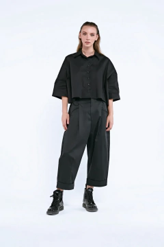 CAMISA BAIKARA CROPPED POPLIN BLACK on internet
