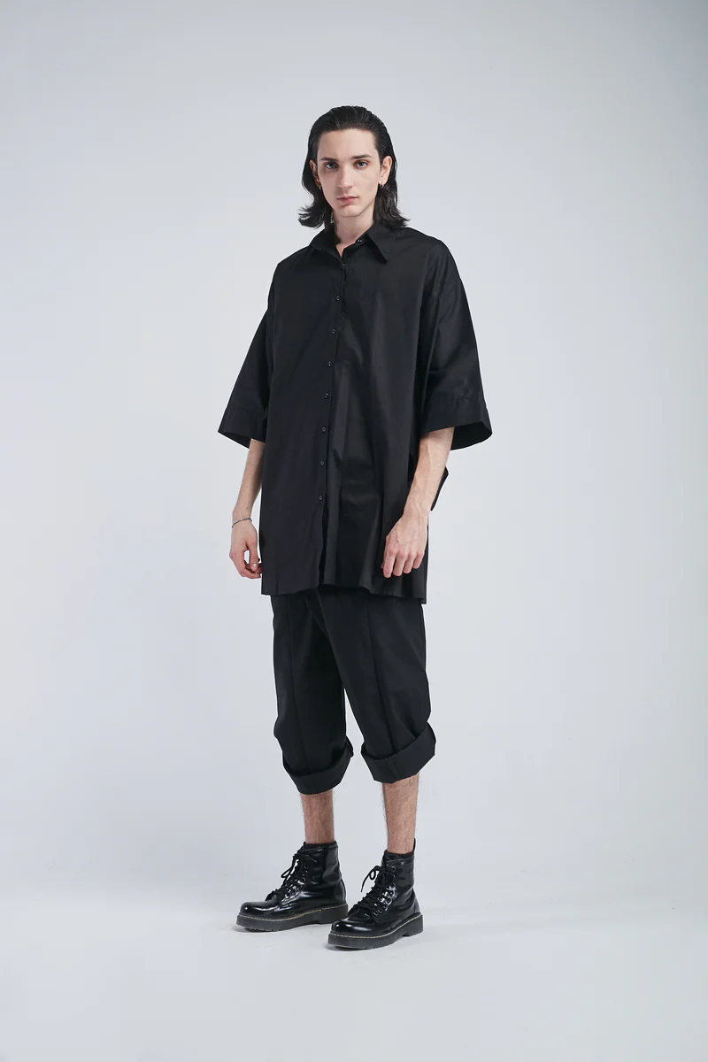 Camisa Kimono Poplin Black thumbnail 3