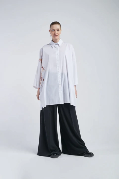 CAMISA OVERSIZE BAIKARA POPLIN WHITE BRUSHED - buy online