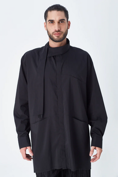 CAMISA OVERSIZE GINGA BLACK POPLIN - Panni Margot