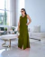 Vestido Valentina Linho - Verde Militar